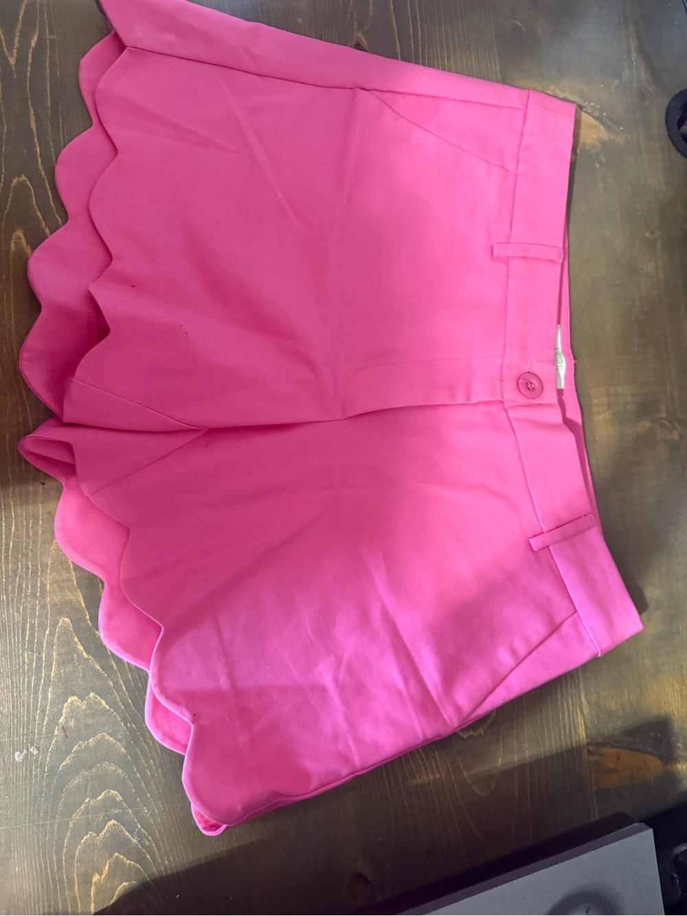 Jade Bright Pink Scallop Hem Skort